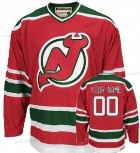 Herrar New Jersey Devils Skräddarsydda Röd With Grön Tröjor