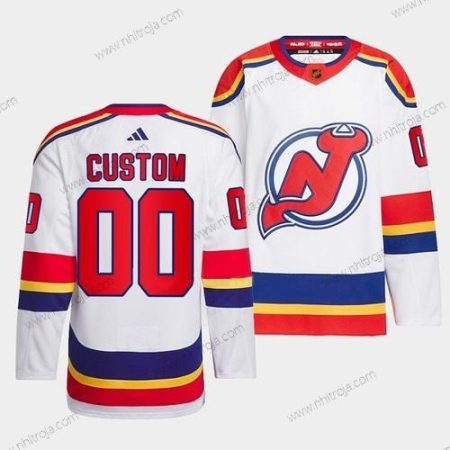 Herrar New Jersey Devils Skräddarsydda Vit 2022-23 Omvänd Retro Stitched Tröjor