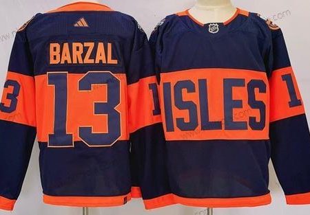 Herrar New York Islanders #13 Mathew Barzal Marin 2024 Stadium Series Stitched Tröjor