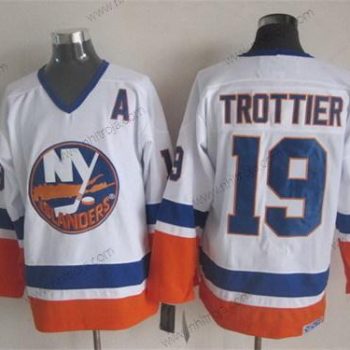 Herrar New York Islanders #19 Bryan Trottier Vit Retro CCM Tröjor