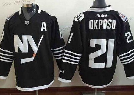 Herrar New York Islanders #21 Kyle Okposo 2015 Reebok Svart Premier Alternativ Tröjor