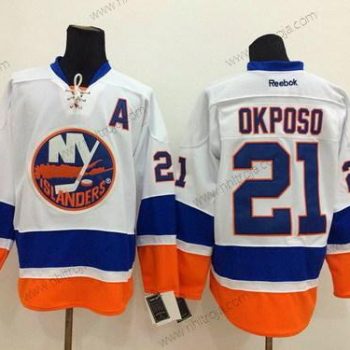 Herrar New York Islanders #21 Kyle Okposo Vit Tröjor