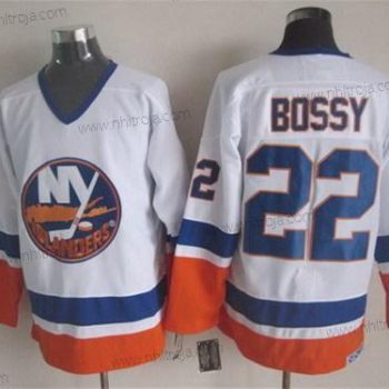 Herrar New York Islanders #22 Mike Bossy Vit Retro CCM Tröjor