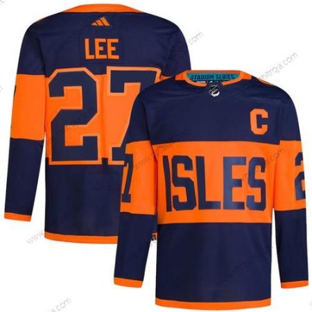 Herrar New York Islanders #27 Anders Lee Marin 2024 Stadium Series Stitched Tröjor