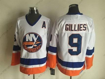 Herrar New York Islanders #9 Clark Gillies 1984-85 Vit CCM Vintage Tröjor