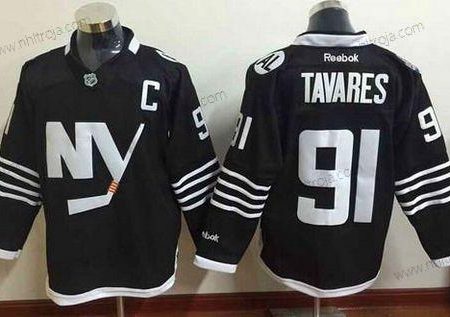 Herrar New York Islanders #91 John Tavares 2015 Reebok Svart Premier Alternativ Tröjor