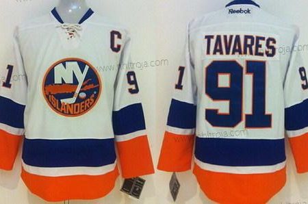 Herrar New York Islanders #91 John Tavares Vit Tröjor