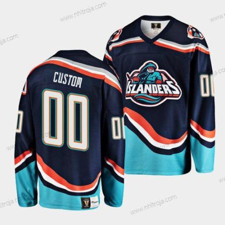 Herrar New York Islanders Skräddarsydda Marin 2022 Omvänd Retro Stitched Tröjor