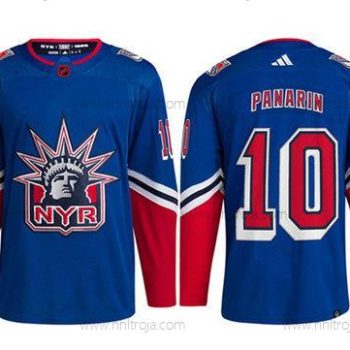 Herrar New York Rangers #10 Artemi Panarin Blå 2022 Omvänd Retro Stitched Tröjor