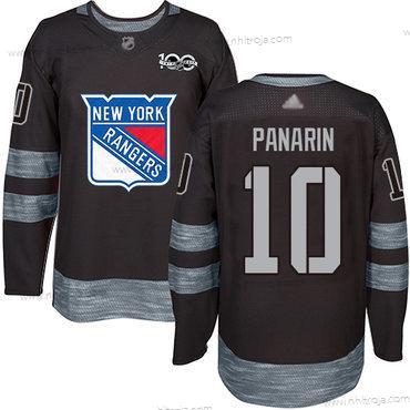 Herrar New York Rangers #10 Artemi Panarin Svart 1917-2017 100th Jubileum Stitched Hockey Tröjor