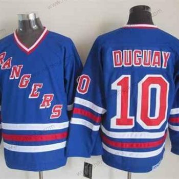 Herrar New York Rangers #10 Ron Duguay Blå CCM Vintage Tröjor