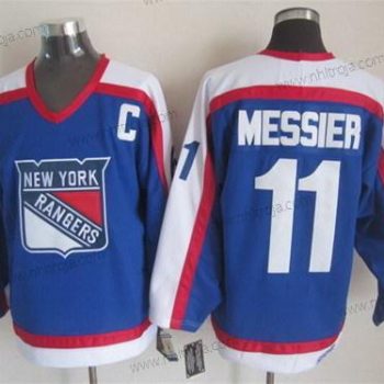 Herrar New York Rangers #11 Mark Messier Blå With Vit Retro CCM Tröjor