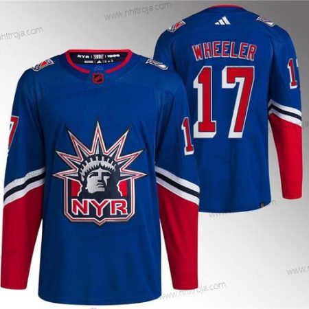 Herrar New York Rangers #17 Blake Wheeler Blå Omvänd Retro Stitched Tröjor