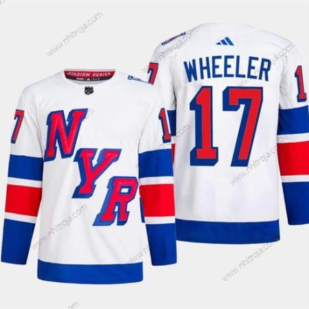 Herrar New York Rangers #17 Blake Wheeler Vit 2024 Stadium Series Stitched Tröjor