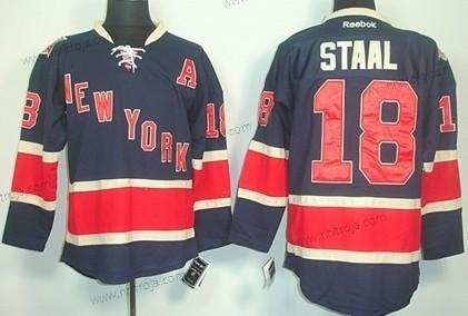 Herrar New York Rangers #18 Marc Staal Marin Blå 85Th Tröjor