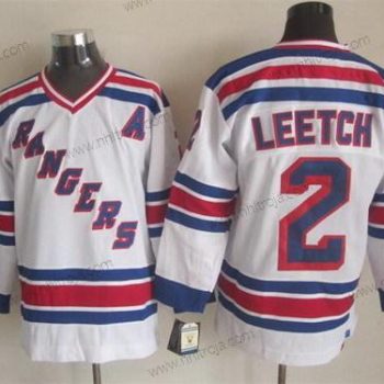 Herrar New York Rangers #2 Brian Leetch 1993 Vit Retro CCM Tröjor