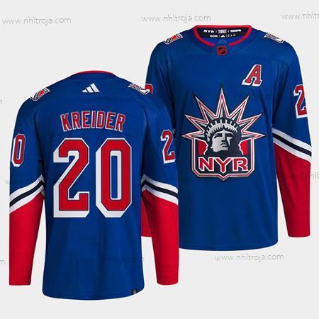 Herrar New York Rangers #20 Chris Kreider Blå 2022 Omvänd Retro Stitched Tröjor