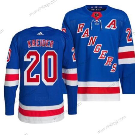 Herrar New York Rangers #20 Chris Kreider Blå Stitched Tröjor