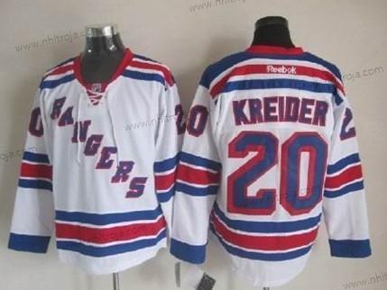 Herrar New York Rangers #20 Chris Kreider Vit Tröjor