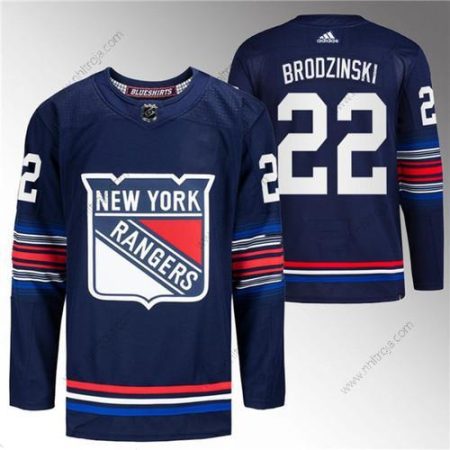 Herrar New York Rangers #22 Jonny Brodzinski Marin Stitched Tröjor