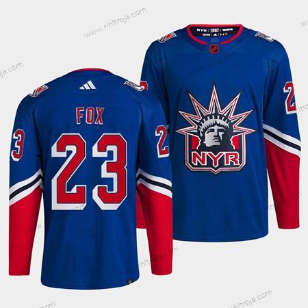 Herrar New York Rangers #23 Adam Fox Blå 2022 Omvänd Retro Stitched Tröjor