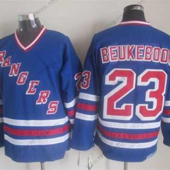 Herrar New York Rangers #23 Jeff Beukeboom Blå CCM Vintage Tröjor