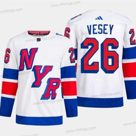 Herrar New York Rangers #26 Jimmy Vesey Vit 2024 Stadium Series Stitched Tröjor