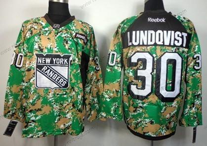 Herrar New York Rangers #30 Henrik Lundqvist 2014 Camo Tröjor