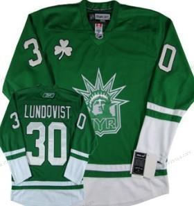 Herrar New York Rangers #30 Henrik Lundqvist St. Patrick’S Day Grön Tröjor