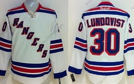 Herrar New York Rangers #30 Henrik Lundqvist Vit Tröjor