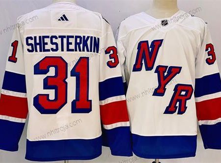 Herrar New York Rangers #31 Igor Shesterkin Vit 2024 Stadium Series Stitched Tröjor