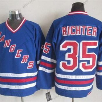 Herrar New York Rangers #35 Mike Richter 1993 Blå Retro CCM Tröjor