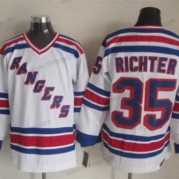 Herrar New York Rangers #35 Mike Richter 1993 Vit Retro CCM Tröjor