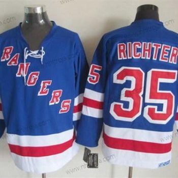 Herrar New York Rangers #35 Mike Richter Blå Retro CCM Tröjor