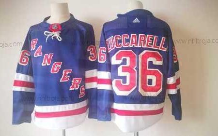 Herrar New York Rangers #36 Mats Zuccarello Blå 2017-2018 Hockey Stitched NHL Hemma Tröjor