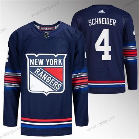 Herrar New York Rangers #4 Braden Schneider Marin Stitched Tröjor