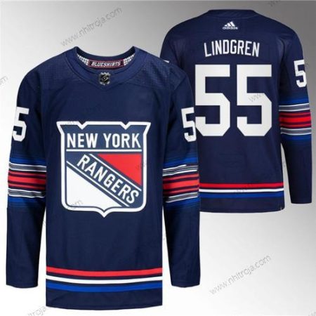 Herrar New York Rangers #55 Ryan Lindgren Marin Stitched Tröjor