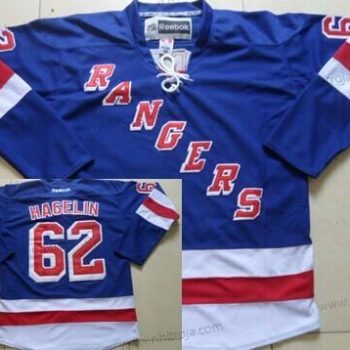 Herrar New York Rangers #62 Carl Hagelin Blå Tröjor