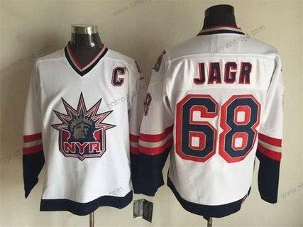 Herrar New York Rangers #68 Jaromir Jagr 1996-97 Vit CCM Vintage Tröjor