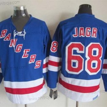 Herrar New York Rangers #68 Jaromir Jagr Blå Retro CCM Tröjor