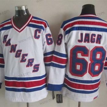 Herrar New York Rangers #68 Jaromir Jagr Vit Retro CCM Tröjor