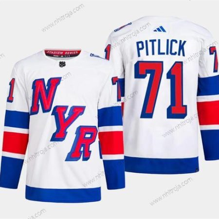 Herrar New York Rangers #71 Tyler Pitlick Vit 2024 Stadium Series Stitched Tröjor