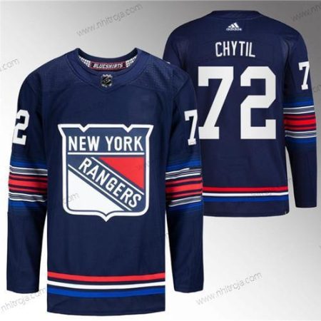 Herrar New York Rangers #72 Filip Chytil Marin Stitched Tröjor