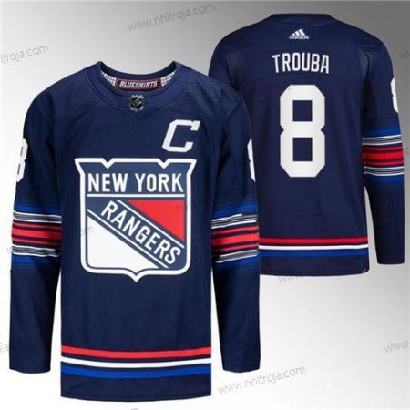 Herrar New York Rangers #8 Jacob Trouba Marin Stitched Tröjor