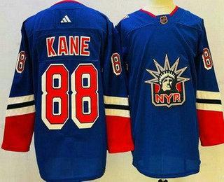 Herrar New York Rangers #88 Patrick Kane Blå 2022 Omvänd Retro Autentisk Tröjor