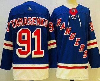 Herrar New York Rangers #91 Vladimir Tarasenko Blå Autentisk Tröjor