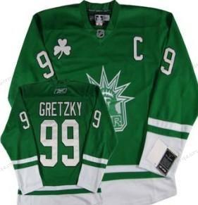 Herrar New York Rangers #99 Wayne Gretzky St. Patrick’S Day Grön Tröjor