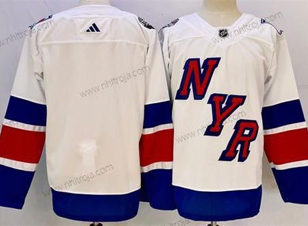 Herrar New York Rangers Blank Vit 2024 Stadium Series Stitched Tröjor