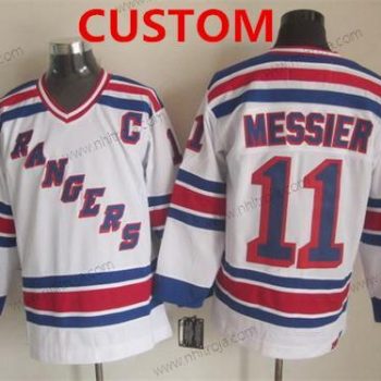 Herrar New York Rangers Skräddarsydda 1993 Vit Retro CCM Tröjor