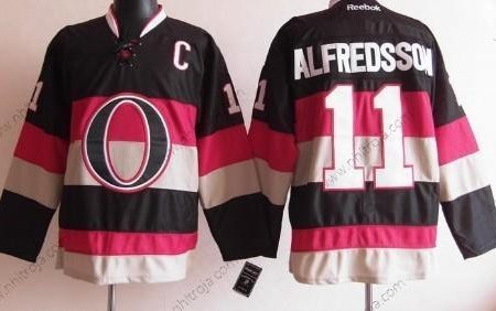 Herrar Ottawa Senators #11 Daniel Alfredsson Svart Tredje tröjan Tröjor